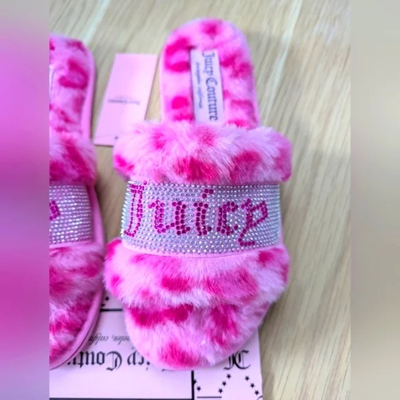 BNWT Juicy Women's (Small 5/6) Faux-Fur Slide-In Skippers - Picture 2 of 11